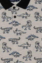 Dinosaur Print Boy's Polo Shirt